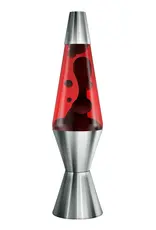 Lava Lamp 14.5" Chrome Plated Crimson/Blk/Red