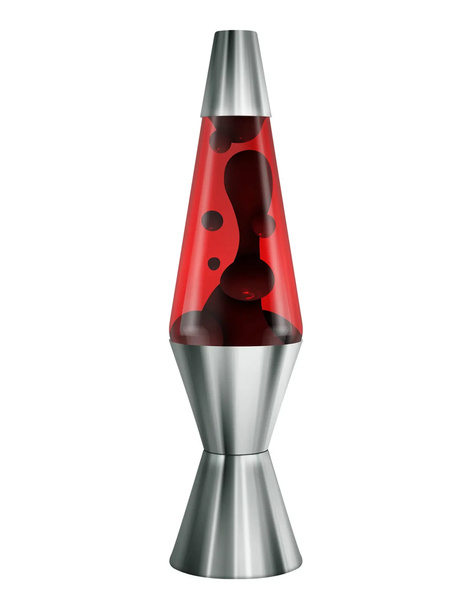 Lava Lamp 14.5" Chrome Plated Crimson/Blk/Red