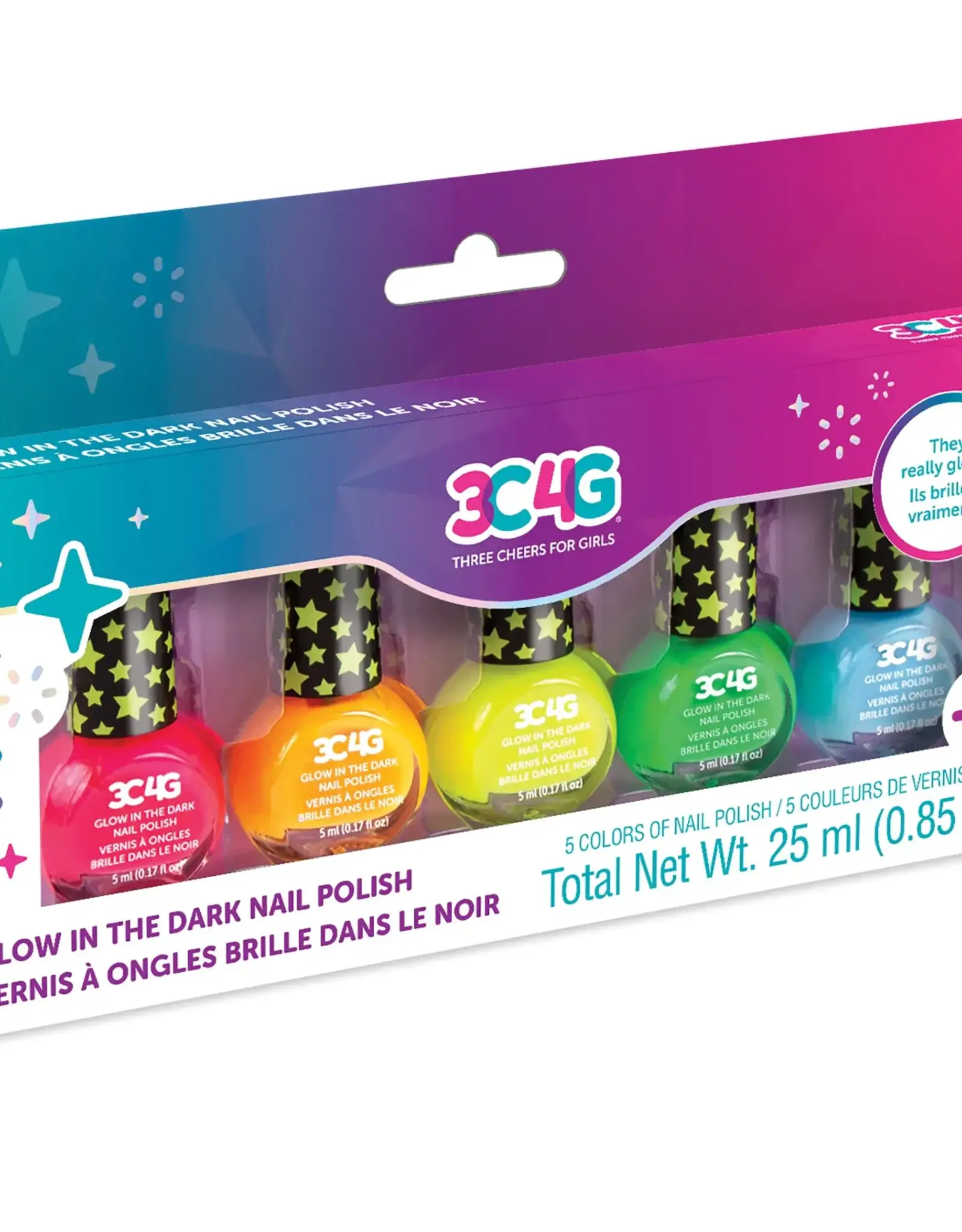 Glow In The Dark Nail Polish 5pk