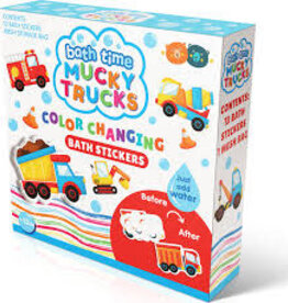 Colour Changing Bath Stickers -  Mucky Trucks