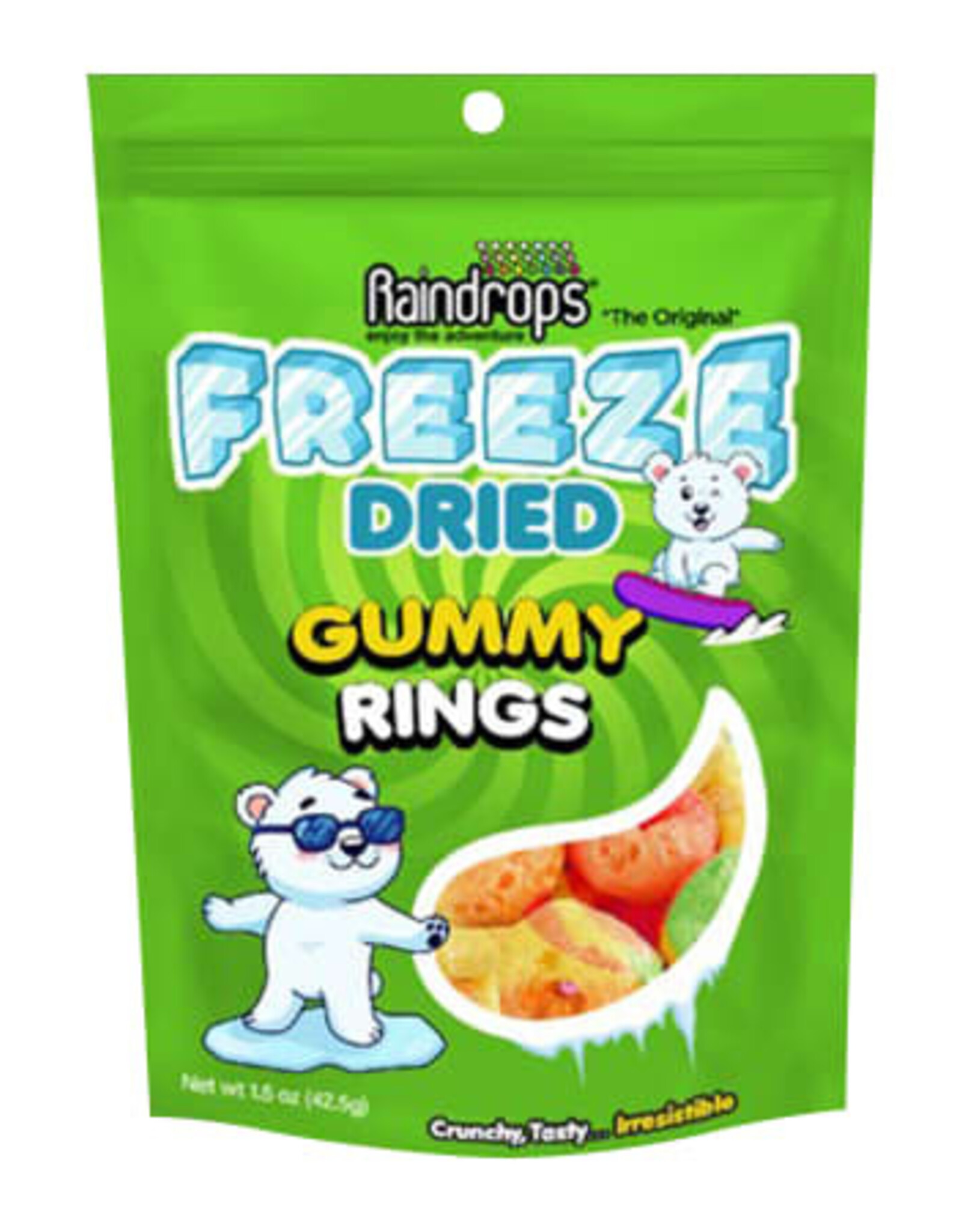 Freeze Dried Raindrops Gummy  Rings 1.5oz Bag