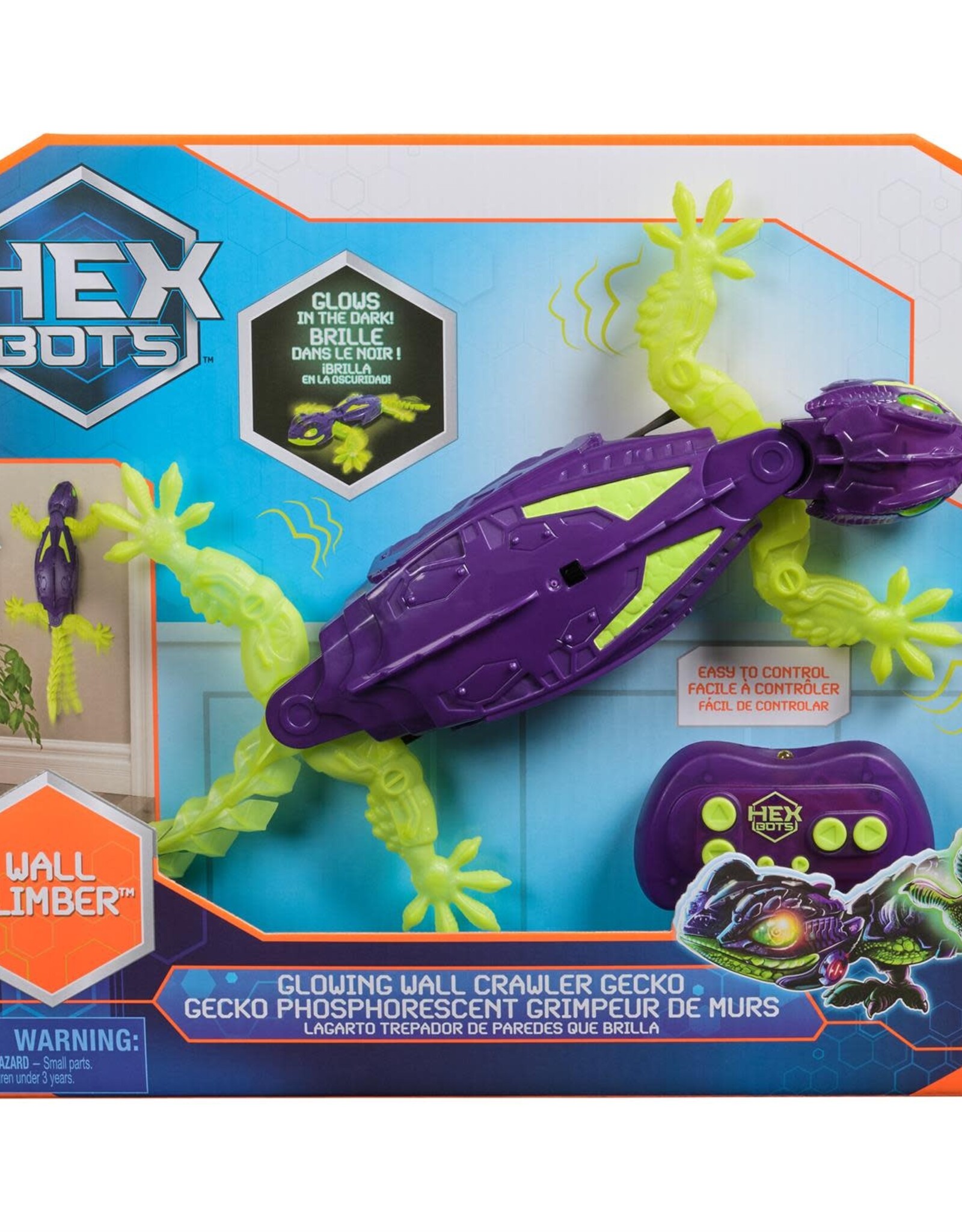HEX BOTS Wall Crawler Glow-in-the-Dark Gecko