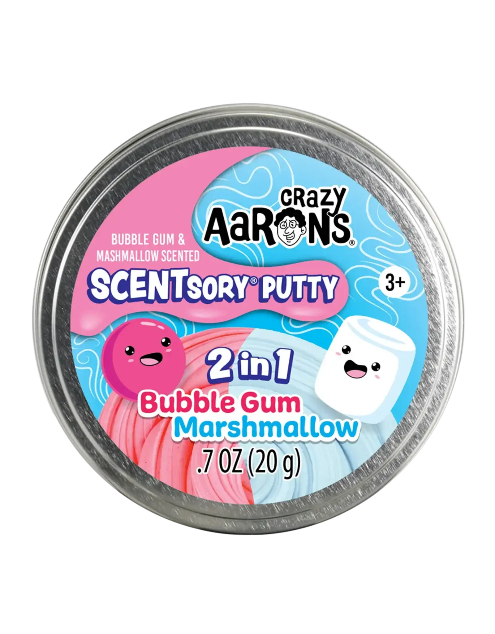 Crazy Aaron's Thinking Putty Crazy Aarons Scentsory Duos Bubblegum/Marshmallow 2.75"