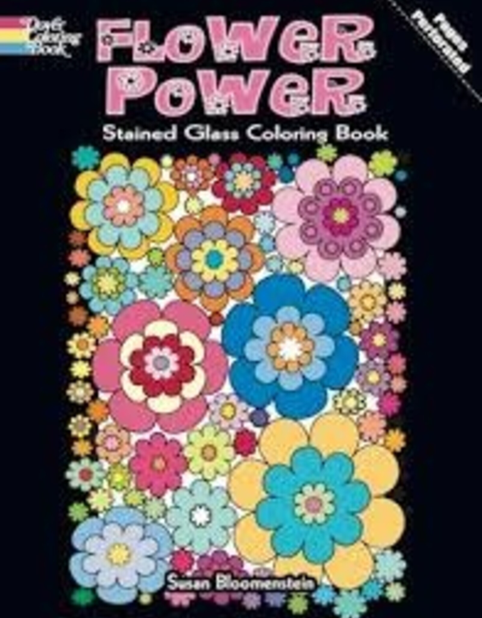 Flower Power Stained Glass Coloring Book