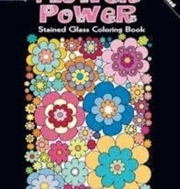 Flower Power Stained Glass Coloring Book