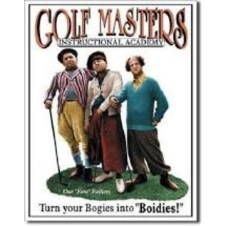Novelty  Metal Tin Sign 12.5"Wx16"H Stooges - Golf Masters Novelty Tin Sign