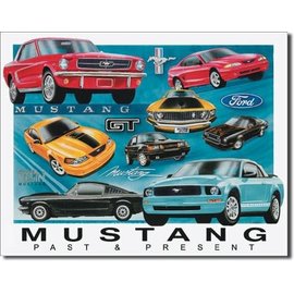 Novelty  Metal Tin Sign 12.5"Wx16"H Mustang Chronology Novelty Tin Sign