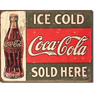 Novelty  Metal Tin Sign 12.5"Wx16"H Coke - Circa 1916 Ice Cold Novelty Tin Sign