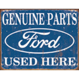 Novelty  Metal Tin Sign 12.5"Wx16"H Ford Parts Used Here Novelty Tin Sign
