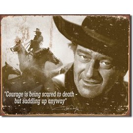 Novelty  Metal Tin Sign 12.5"Wx16"H John Wayne - Courage Novelty Tin Sign