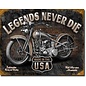 Novelty  Metal Tin Sign 12.5"Wx16"H Legends - Never Die Novelty Tin Sign