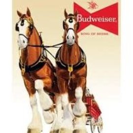 Novelty  Metal Tin Sign 12.5"Wx16"H Bud Clydesdale Team Novelty Tin Sign