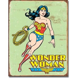 Novelty  Metal Tin Sign 12.5"Wx16"H Wonder Woman Retro Novelty Tin Sign