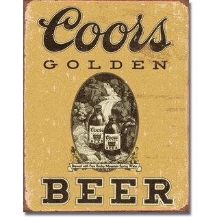 Novelty  Metal Tin Sign 12.5"Wx16"H COORS Golden Vintage Novelty Tin Sign