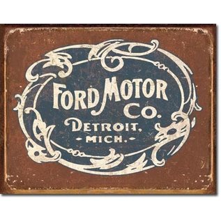 Novelty  Metal Tin Sign 12.5"Wx16"H Ford - Historic Logo Novelty Tin Sign