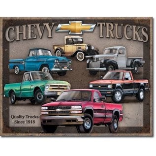Novelty  Metal Tin Sign 12.5"Wx16"H Chevy Truck Tribute Novelty Tin Sign