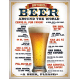 Novelty  Metal Tin Sign 12.5"Wx16"H How to Order a Beer Novelty Tin Sign
