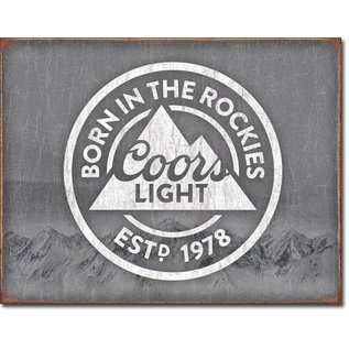 Novelty  Metal Tin Sign 12.5"Wx16"H Coors Light - Born In Novelty Tin Sign