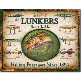 Novelty  Metal Tin Sign 12.5"Wx16"H Lunker's Lures Novelty Tin Sign