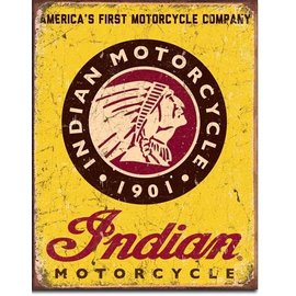 Novelty  Metal Tin Sign 12.5"Wx16"H Indian Motorcycles Since 1901 Novelty Tin Sign