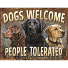 Novelty  Metal Tin Sign 12.5"Wx16"H Dogs Welcome 2279 Novelty Tin Sign