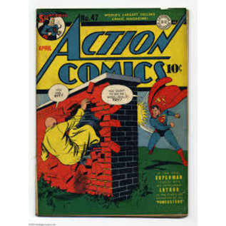 Novelty  Metal Tin Sign 12.5"Wx16"H Comic Print - Action Comics April 1942 Novelty Tin Sign