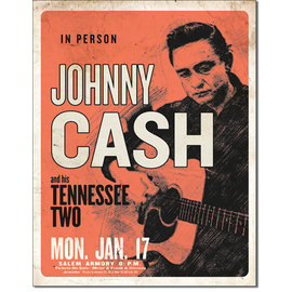 Novelty  Metal Tin Sign 12.5"Wx16"H CASH & His Tennessee Two Novelty Tin Sign