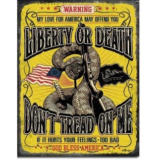 Novelty  Metal Tin Sign 12.5"Wx16"H Don't Tread On Me - Warning Novelty Tin Sign