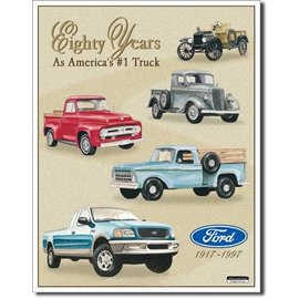 Novelty  Metal Tin Sign 12.5"Wx16"H Ford Trucks - 80 Yr Tribute Novelty Tin Sign
