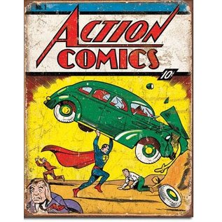 Novelty  Metal Tin Sign 12.5"Wx16"H Action Comics No1 Cover Novelty Tin Sign