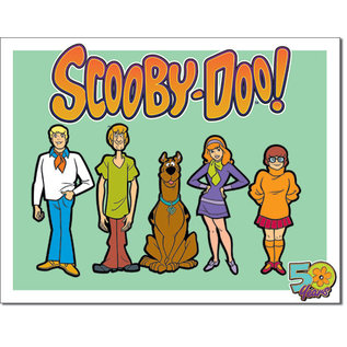 Novelty  Metal Tin Sign 12.5"Wx16"H Scooby Doo - 50 Years Novelty Tin Sign