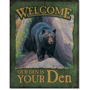 Novelty  Metal Tin Sign 12.5"Wx16"H Welcome to Your Den Novelty Tin Sign