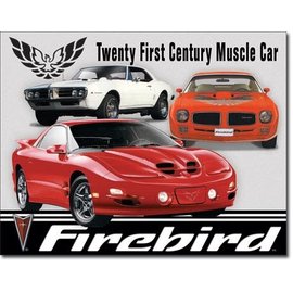 Novelty  Metal Tin Sign 12.5"Wx16"H Pontiac Firebird Tribute Novelty Tin Sign