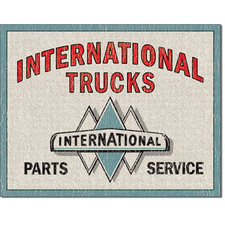 Novelty  Metal Tin Sign 12.5"Wx16"H International Trucks - P&S Novelty Tin Sign