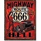 Novelty  Metal Tin Sign 12.5"Wx16"H Route 666 - Highway to Hell Novelty Tin Sign