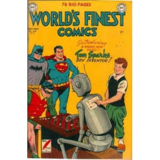 Novelty  Metal Tin Sign 12.5"Wx16"H Comic Print - World's Finest Comics #33 March 1948 Novelty Tin Sign