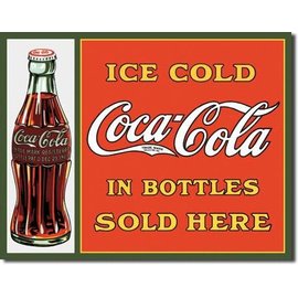 Novelty  Metal Tin Sign 12.5"Wx16"H Coke - Sold Here in Bottles Novelty Tin Sign