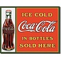 Novelty  Metal Tin Sign 12.5"Wx16"H Coke - Sold Here in Bottles Novelty Tin Sign