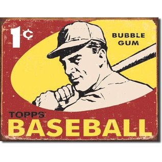 Novelty  Metal Tin Sign 12.5"Wx16"H Topps 1959 Baseball Novelty Tin Sign