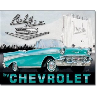 Novelty  Metal Tin Sign 12.5"Wx16"H 1957 Chevy Bel Air Novelty Tin Sign