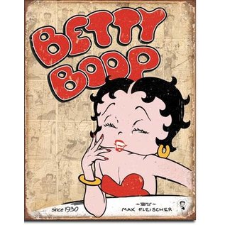 Novelty  Metal Tin Sign 12.5"Wx16"H Betty Boop Retro Panels Novelty Tin Sign