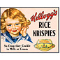 Novelty  Metal Tin Sign 12.5"Wx16"H Kellogg's Rice Krispies Novelty Tin Sign