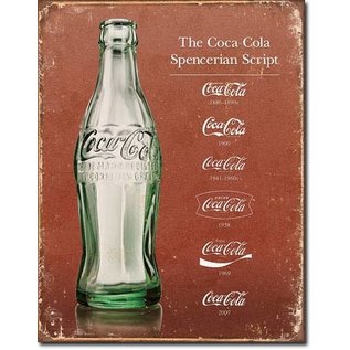 Novelty  Metal Tin Sign 12.5"Wx16"H COKE - Script Heritage Novelty Tin Sign