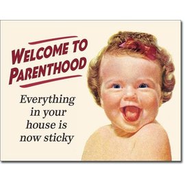 Novelty  Metal Tin Sign 12.5"Wx16"H Welcome to Parenting Novelty Tin Sign