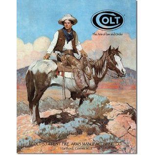 Novelty  Metal Tin Sign 12.5"Wx16"H COLT - Tex and Patches Novelty Tin Sign