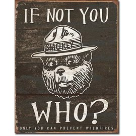 Novelty  Metal Tin Sign 12.5"Wx16"H Smokey Bear - If Not You Novelty Tin Sign