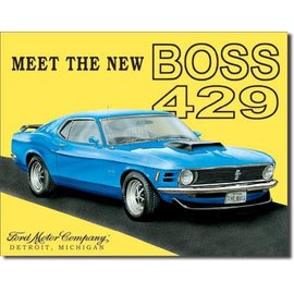 Novelty  Metal Tin Sign 12.5"Wx16"H Mustang Boss Novelty Tin Sign
