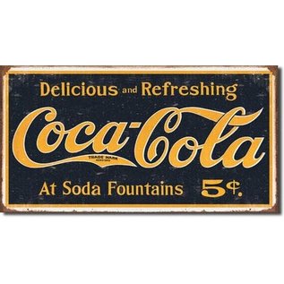 Novelty  Metal Tin Sign 12.5"Wx16"H COKE - 1910 Logo Weathered Novelty Tin Sign