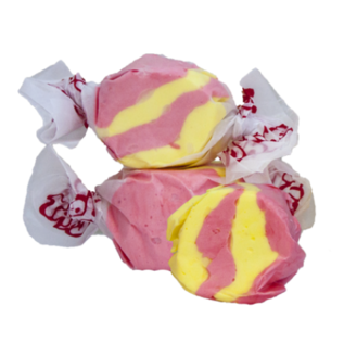 www.RocketFizzLancasterCA.com Strawberry Banana Salt Water Taffy ( 7 Taffies for $1.00)