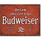 Novelty  Metal Tin Sign 12.5"Wx16"H Budweiser - Drink Novelty Tin Sign